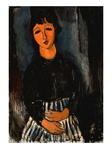 Servant with Striped Apron - Amedeo Modigliani Paintings